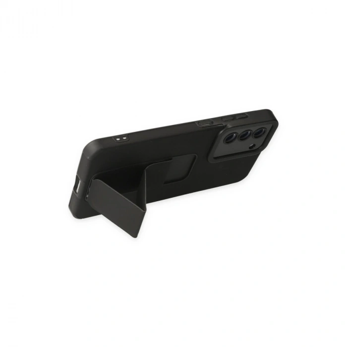 Samsung Galaxy S21 Fe Kılıf Mega Standlı Silikon - Siyah