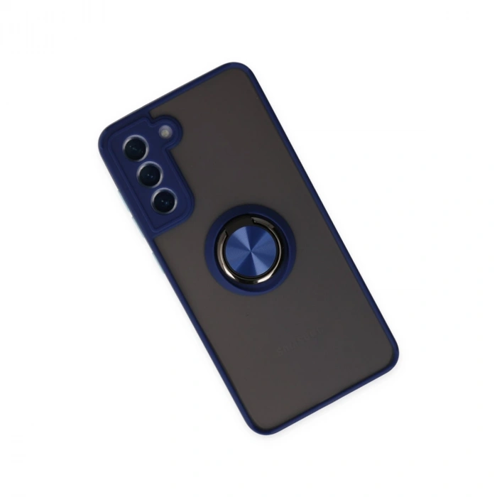 Samsung Galaxy S21 Fe Kılıf Montreal Yüzüklü Silikon Kapak - Lacivert