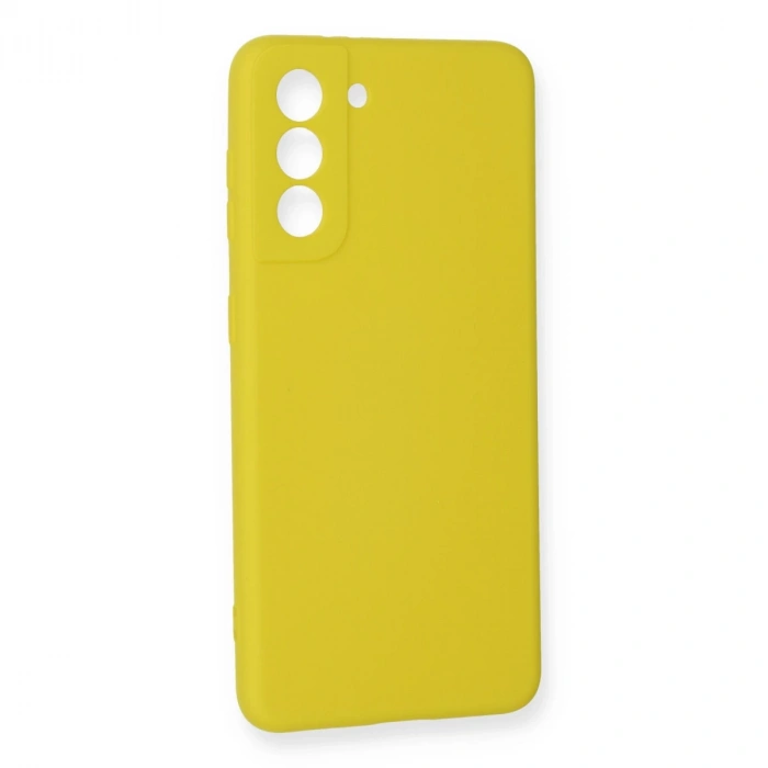 Samsung Galaxy S21 Fe Kılıf Nano İçi Kadife Silikon - Sarı