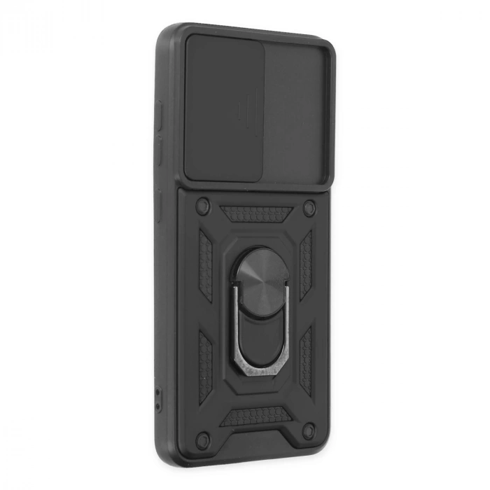 Samsung Galaxy S21 Fe Kılıf Pars Lens Yüzüklü Silikon - Siyah