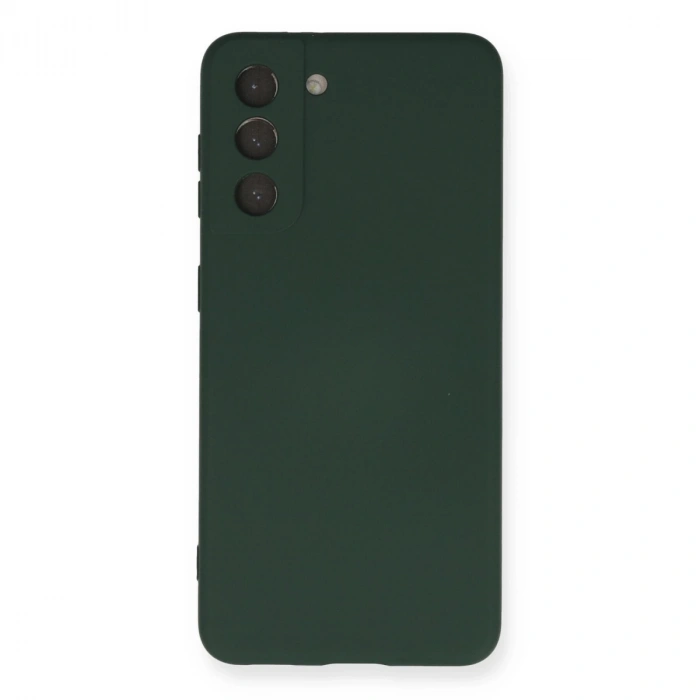 Samsung Galaxy S21 Kılıf Nano İçi Kadife Silikon - Koyu Yeşil