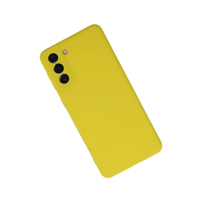 Samsung Galaxy S21 Plus Kılıf Nano İçi Kadife Silikon - Sarı