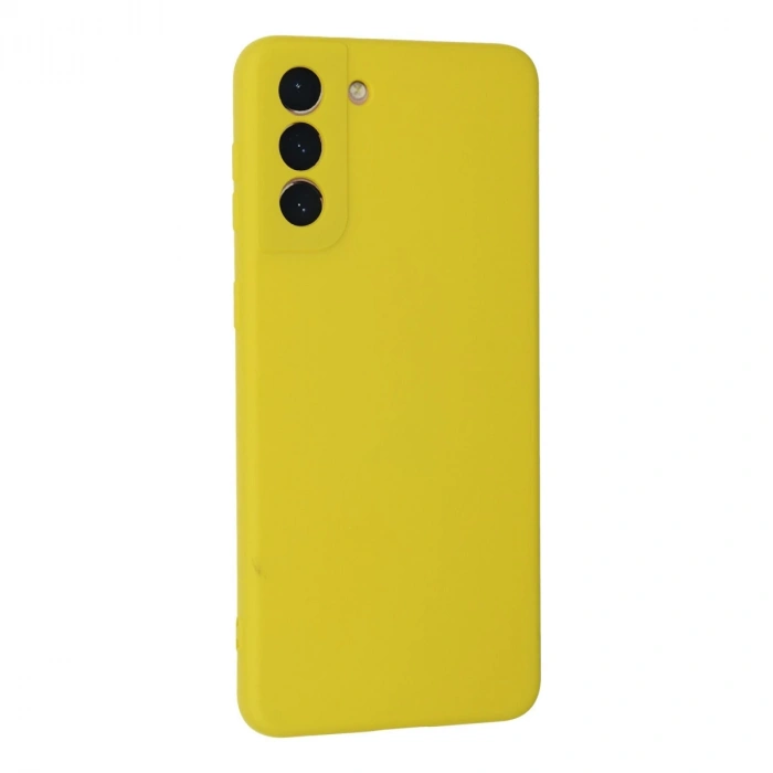 Samsung Galaxy S21 Plus Kılıf Nano İçi Kadife Silikon - Sarı