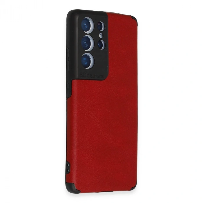 Samsung Galaxy S21 Ultra Kılıf Loop Deri Silikon - Kırmızı