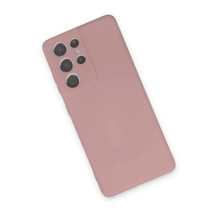 Samsung Galaxy S21 Ultra Kılıf Nano İçi Kadife Silikon - Pudra