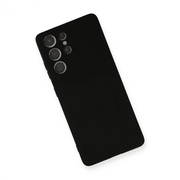 Samsung Galaxy S21 Ultra Kılıf Nano İçi Kadife Silikon - Siyah
