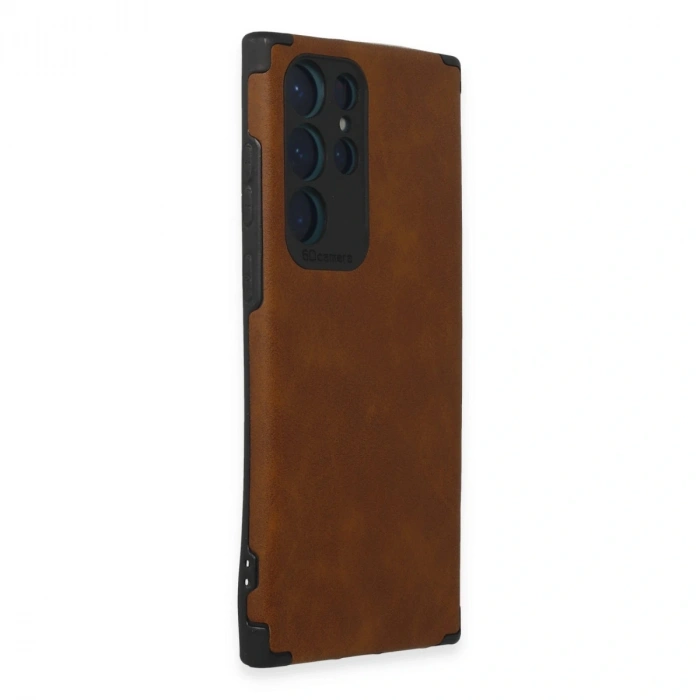 Samsung Galaxy S22 Ultra Kılıf Loop Deri Silikon - Kahverengi