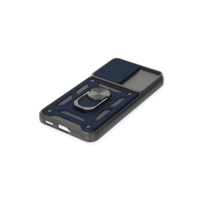 Samsung Galaxy S23 Fe Kılıf Pars Lens Yüzüklü Silikon - Lacivert