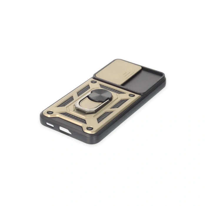 Samsung Galaxy S23 Kılıf Pars Lens Yüzüklü Silikon - Gold