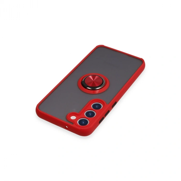 Samsung Galaxy S23 Plus Kılıf Montreal Yüzüklü Silikon Kapak - Kırmızı
