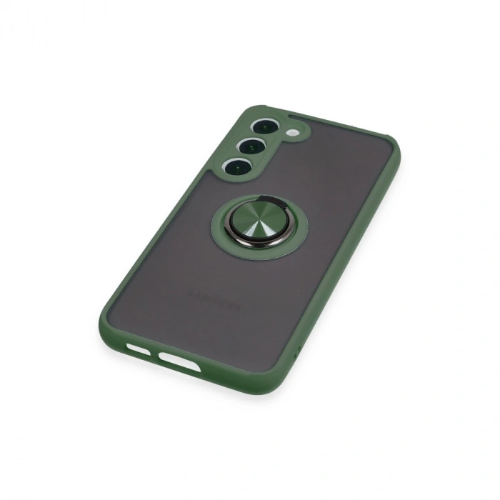 Samsung Galaxy S23 Plus Kılıf Montreal Yüzüklü Silikon Kapak - Yeşil