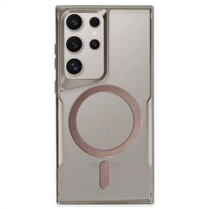 Samsung Galaxy S23 Ultra Kılıf Boyi Magsafe Silikon Kapak - Titan Gri