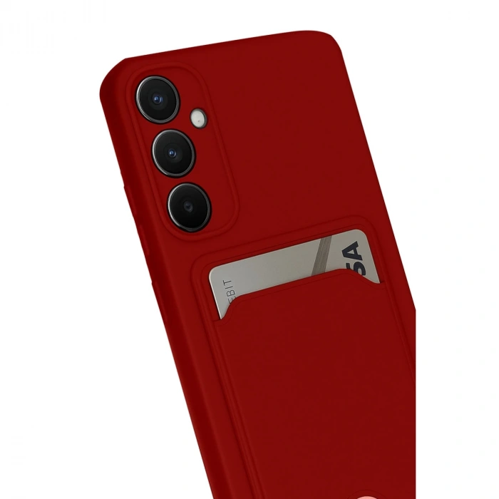 Samsung Galaxy S24 Fe Kılıf Kelvin Kartvizitli Silikon - Kırmızı