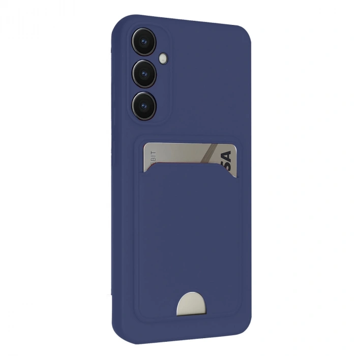 Samsung Galaxy S24 Fe Kılıf Kelvin Kartvizitli Silikon - Lacivert