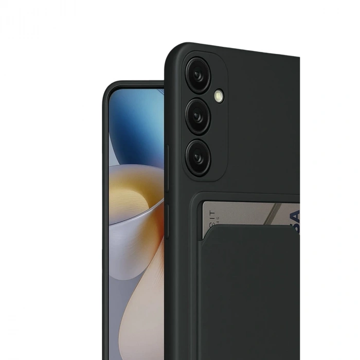 Samsung Galaxy S24 Fe Kılıf Kelvin Kartvizitli Silikon - Siyah