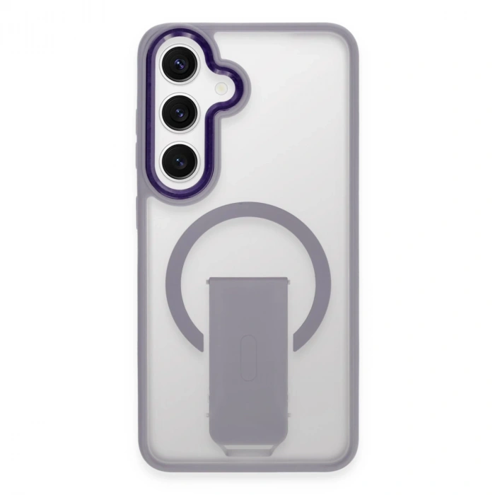 Samsung Galaxy S24 Tork Magsafe Standlı Kapak - Lila