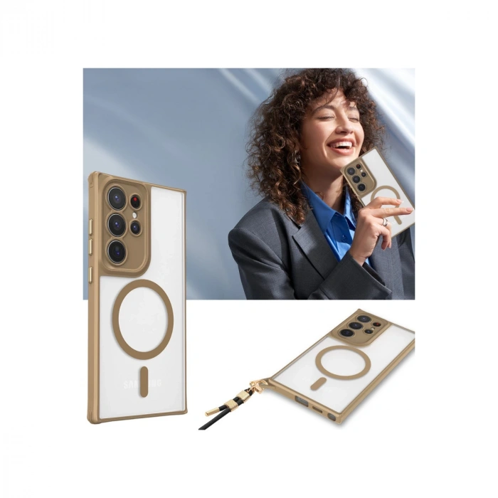 Samsung Galaxy S24 Ultra Kılıf Enka Magsafe Silikon Kılıf - Titan Gri