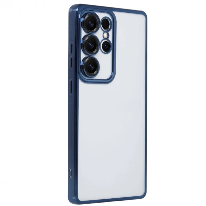 Samsung Galaxy S24 Ultra Kılıf Razer Lensli Silikon - Lacivert