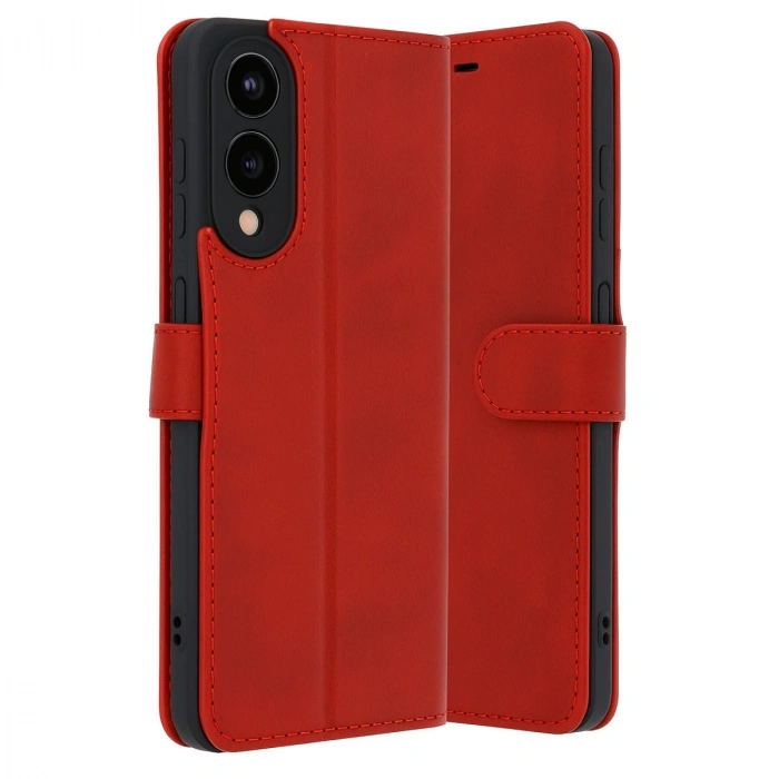 Samsung Galaxy S25 Edge Trend S Plus Kapaklı Kılıf - Kırmızı