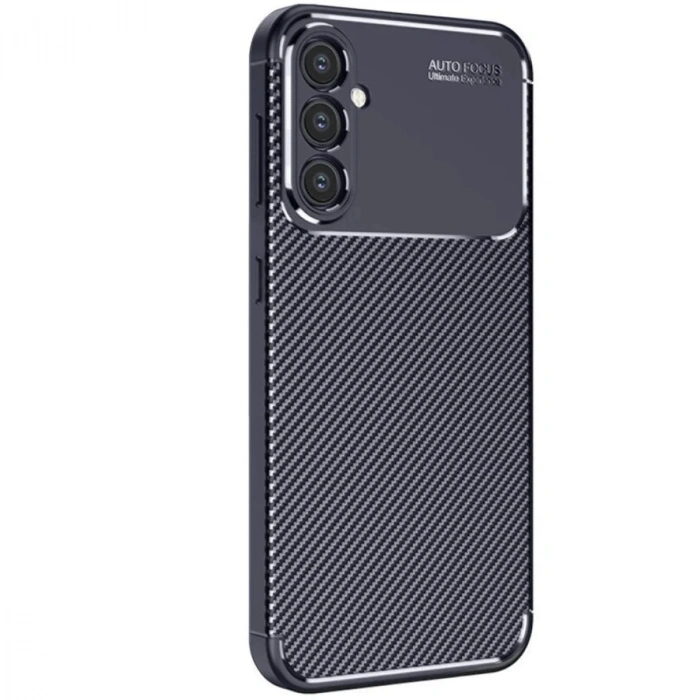 Samsung Galaxy S25 Kılıf Auto Focus Karbon Kapak - Lacivert