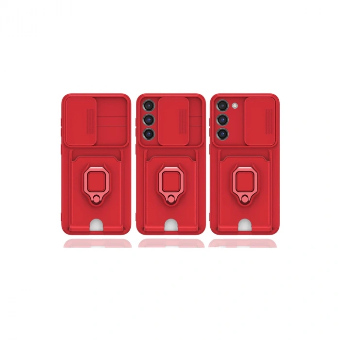 Samsung Galaxy S25 Plus Kılıf Zuma Kartvizitli Yüzüklü Silikon - Lacivert