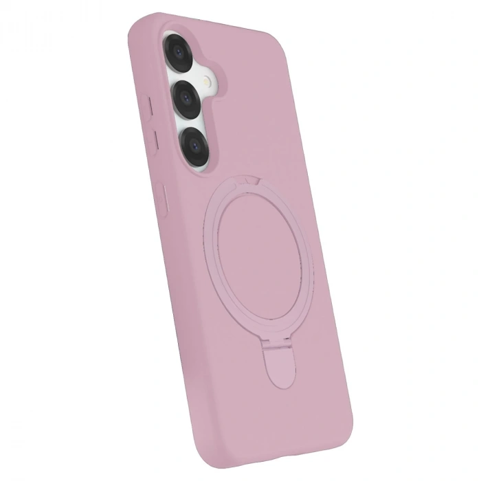Samsung Galaxy S25 Regal Magsafe Standlı Kapak - Açık Pembe
