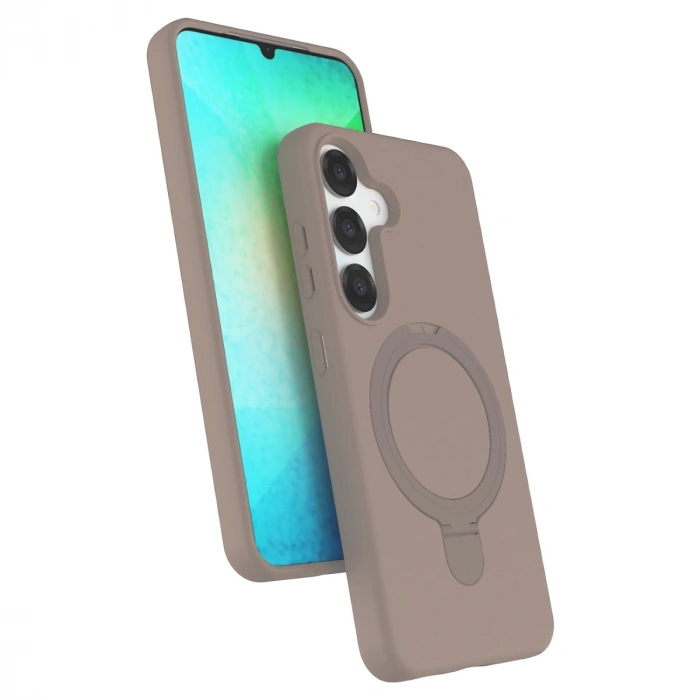 Samsung Galaxy S25 Regal Magsafe Standlı Kapak - Çöl Titanyum