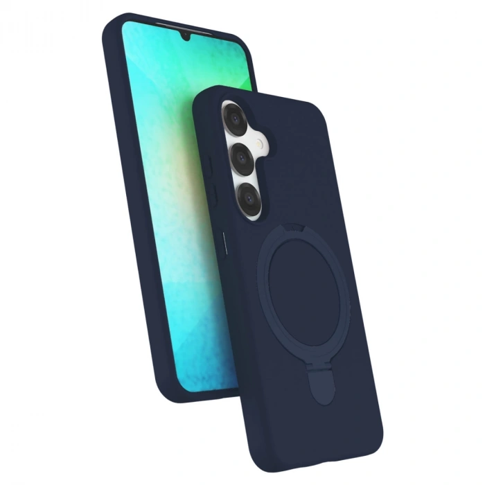 Samsung Galaxy S25 Regal Magsafe Standlı Kapak - Lacivert