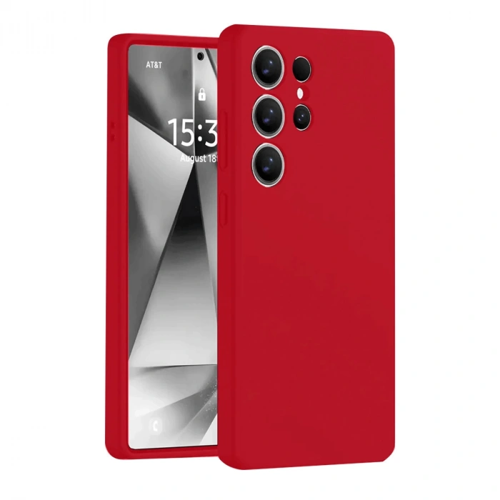 Samsung Galaxy S25 Ultra Kılıf Nano İçi Kadife Silikon - Kırmızı