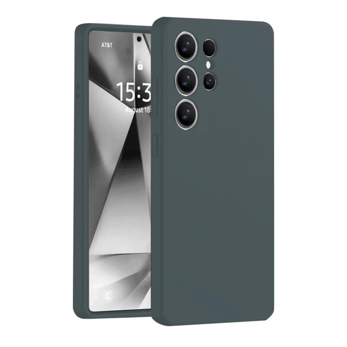 Samsung Galaxy S25 Ultra Kılıf Nano İçi Kadife Silikon - Koyu Yeşil