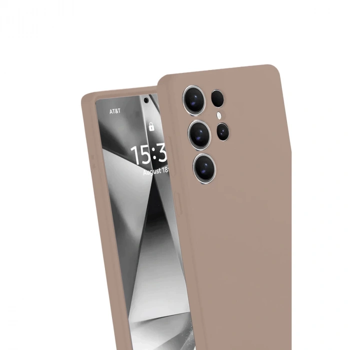 Samsung Galaxy S25 Ultra Kılıf Nano İçi Kadife Silikon - Pudra