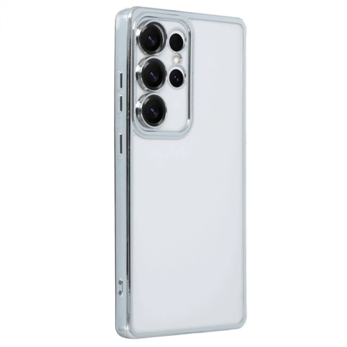 Samsung Galaxy S25 Ultra Kılıf Razer Lensli Silikon - Gümüş