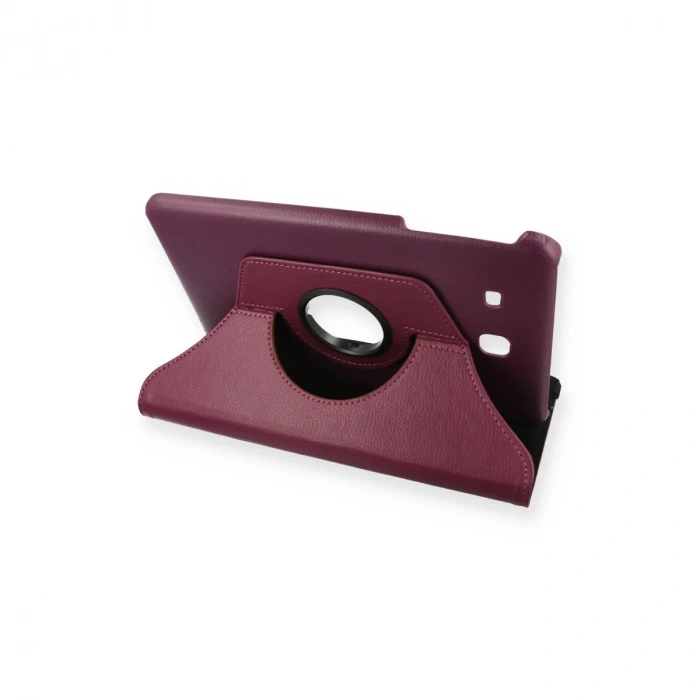 Samsung Galaxy T560 Tab E 9.7 Kılıf 360 Tablet Deri Kılıf - Mürdüm