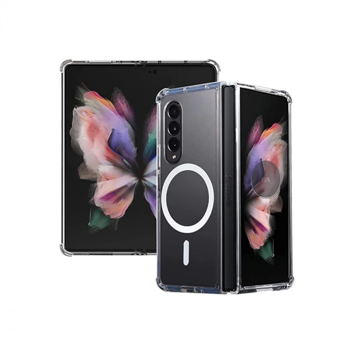 Samsung Galaxy Z Fold 4 Kılıf Magneticsafe Şeffaf Silikon - Şeffaf