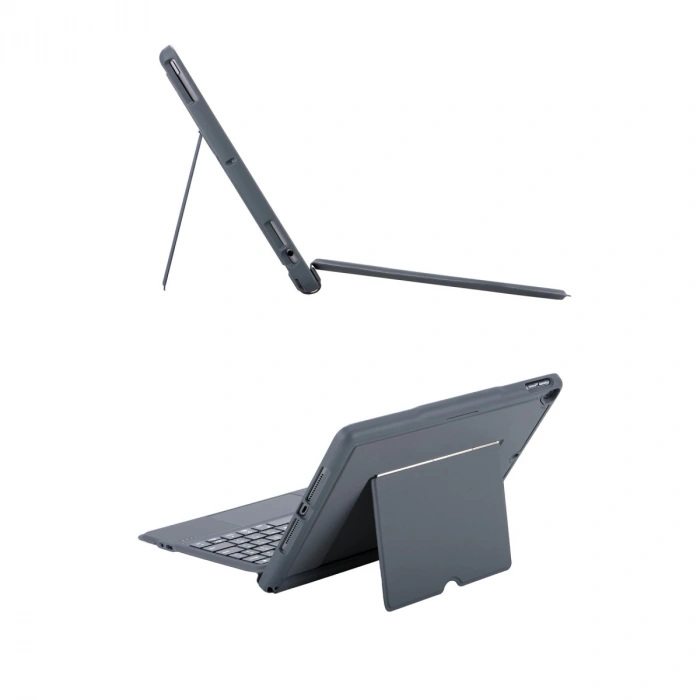 T5506d İpad 10.2 (9.nesil) Kılıf Palermo Ledli Klavyeli Standlı Tablet Kılıfı - Siyah