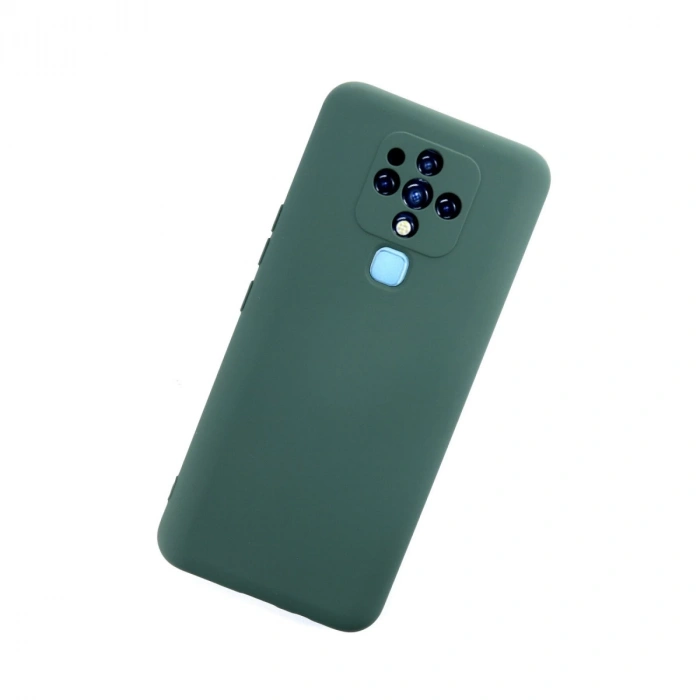 Tecno Camon 16 Kılıf Nano İçi Kadife Silikon - Koyu Yeşil