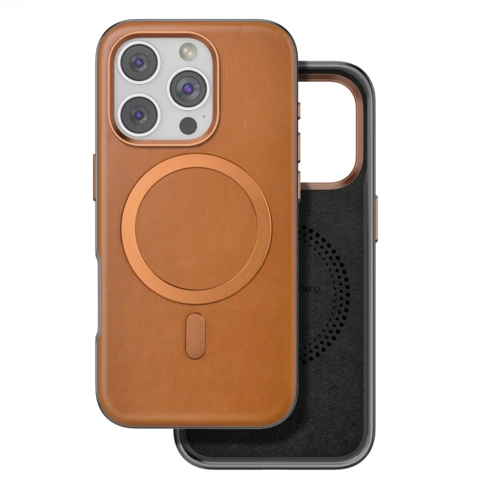 Venco İphone 16 Pro Max Puskas Magsafe Kapak - Açık Kahve