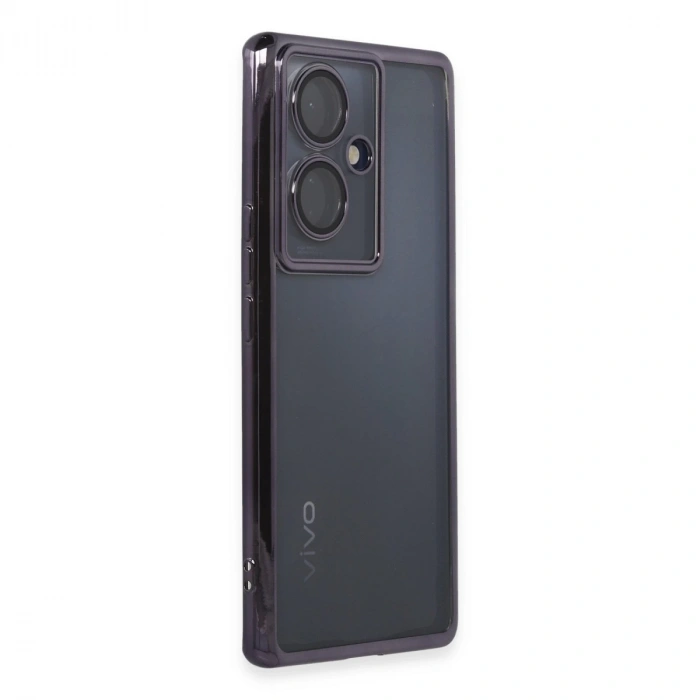 Vivo V29 Lite Kılıf Razer Lensli Silikon - Mor