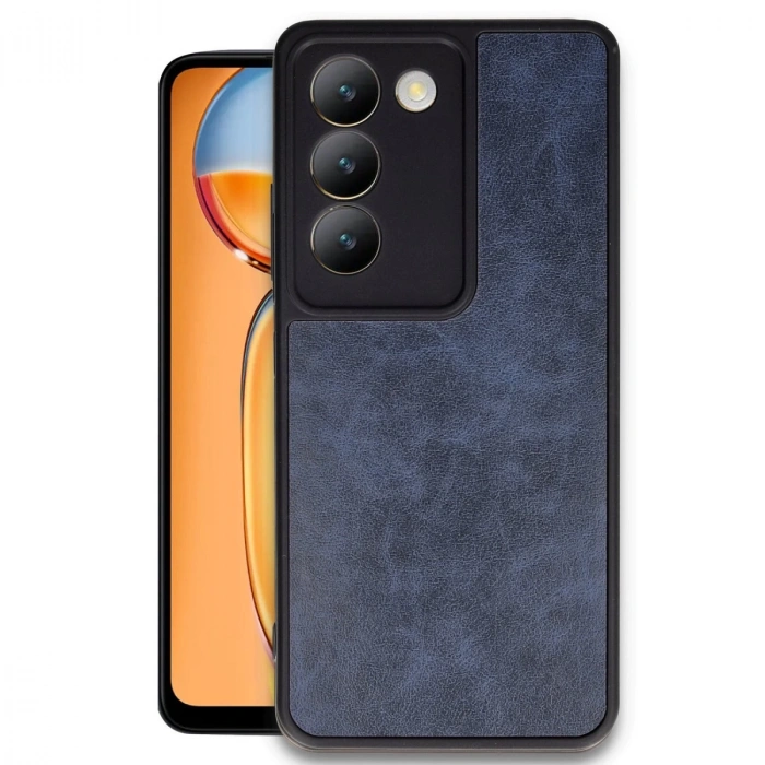 Vivo V30 Lite 4g Kılıf Aras Deri Kapak - Lacivert