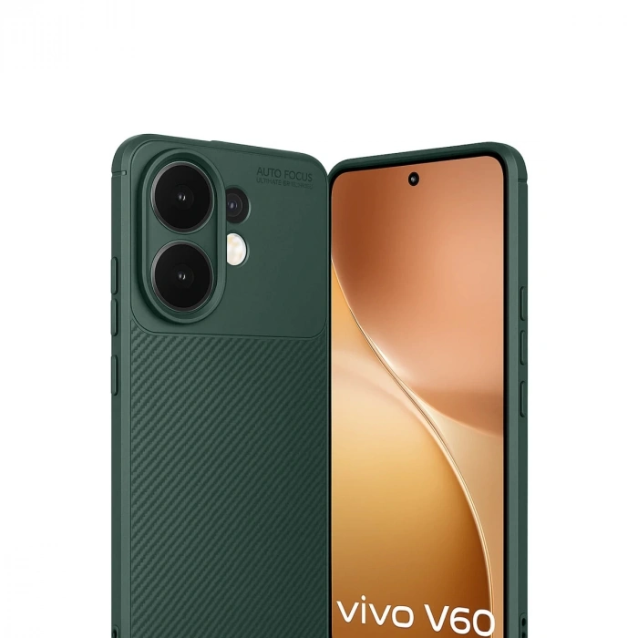 Vivo V60 5g Auto Focus Karbon Kapak - Koyu Yeşil