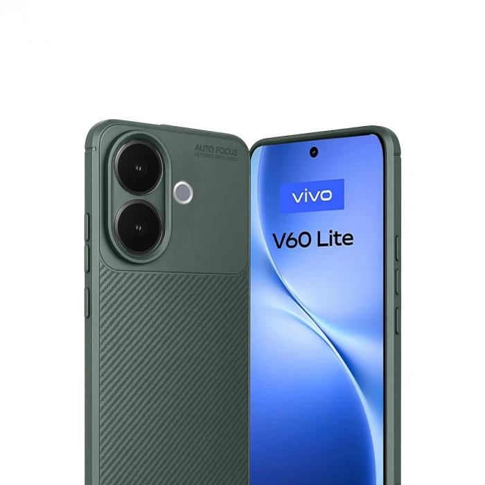 Vivo V60 Lite Auto Focus Karbon Kapak - Koyu Yeşil