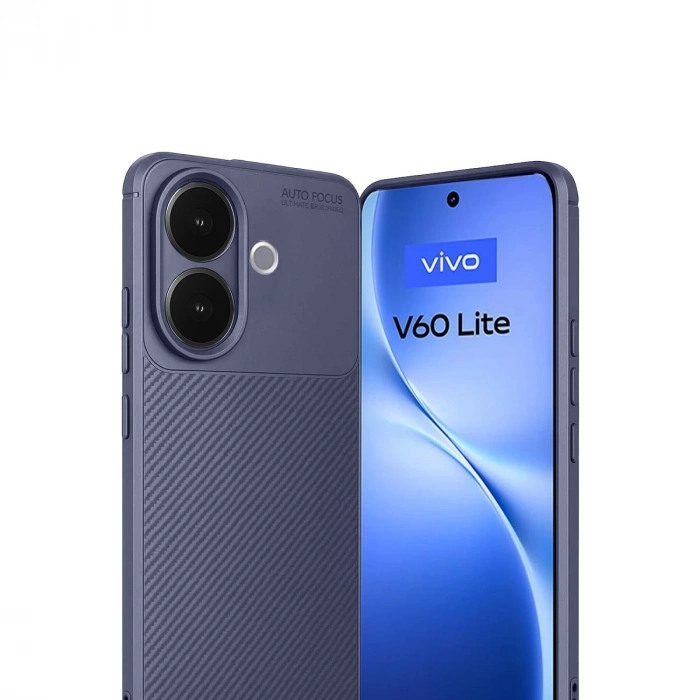 Vivo V60 Lite Auto Focus Karbon Kapak - Lacivert
