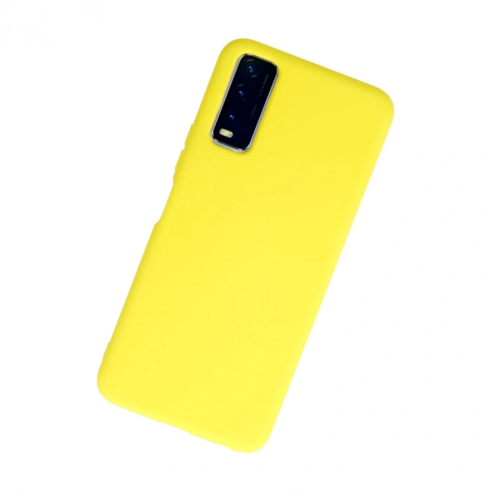 Vivo Y11s Kılıf Nano İçi Kadife Silikon - Sarı