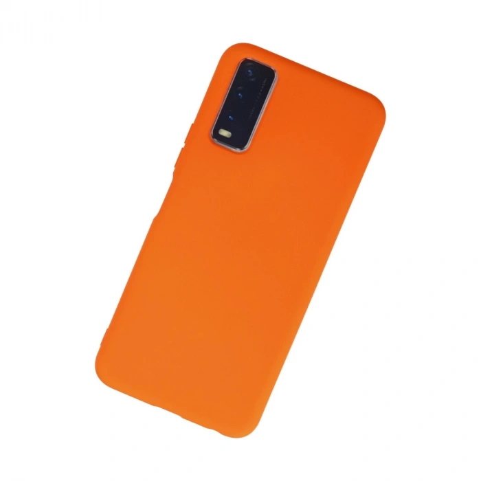 Vivo Y11s Kılıf Nano İçi Kadife Silikon - Turuncu