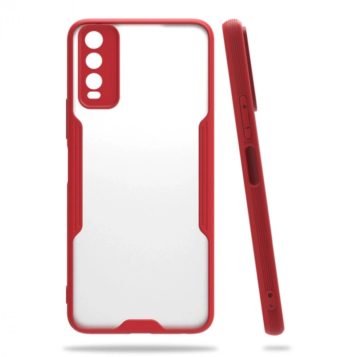 Vivo Y11s Kılıf Platin Silikon - Kırmızı