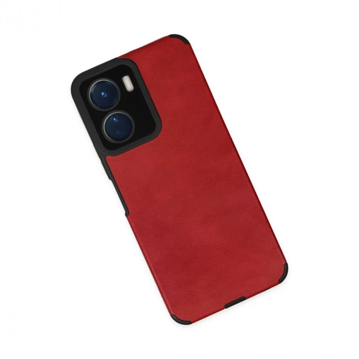 Vivo Y16 Kılıf Loop Deri Silikon - Kırmızı