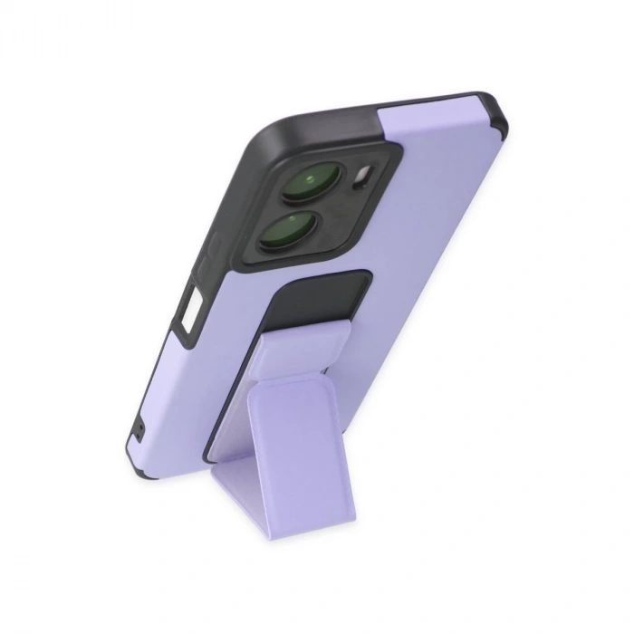 Vivo Y16 Kılıf Mega Standlı Silikon - Lila