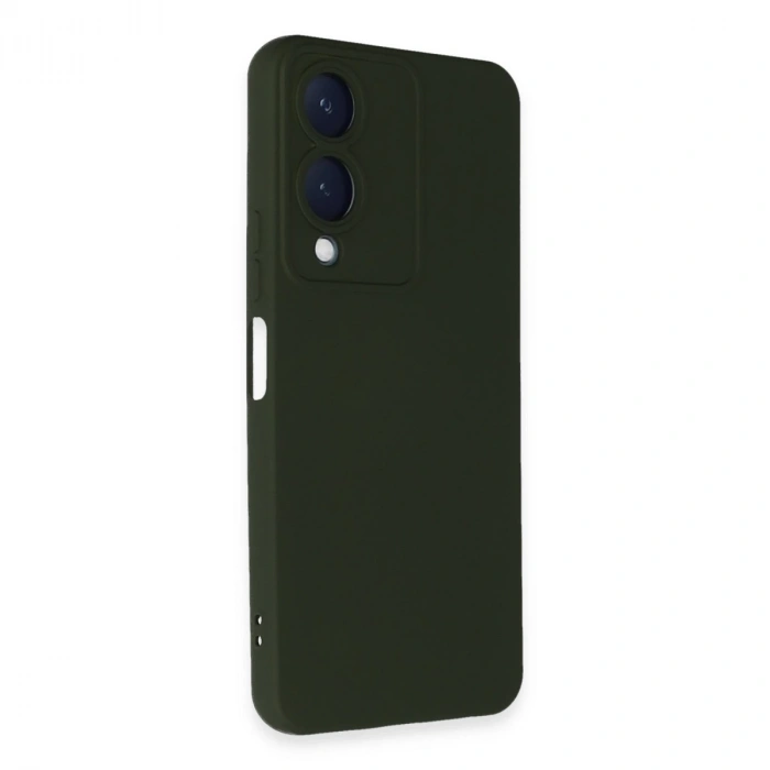 Vivo Y17s Kılıf Nano İçi Kadife Silikon - Koyu Yeşil