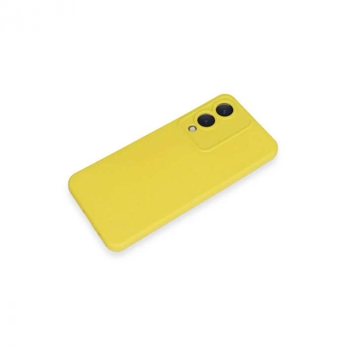 Vivo Y17s Kılıf Nano İçi Kadife Silikon - Sarı