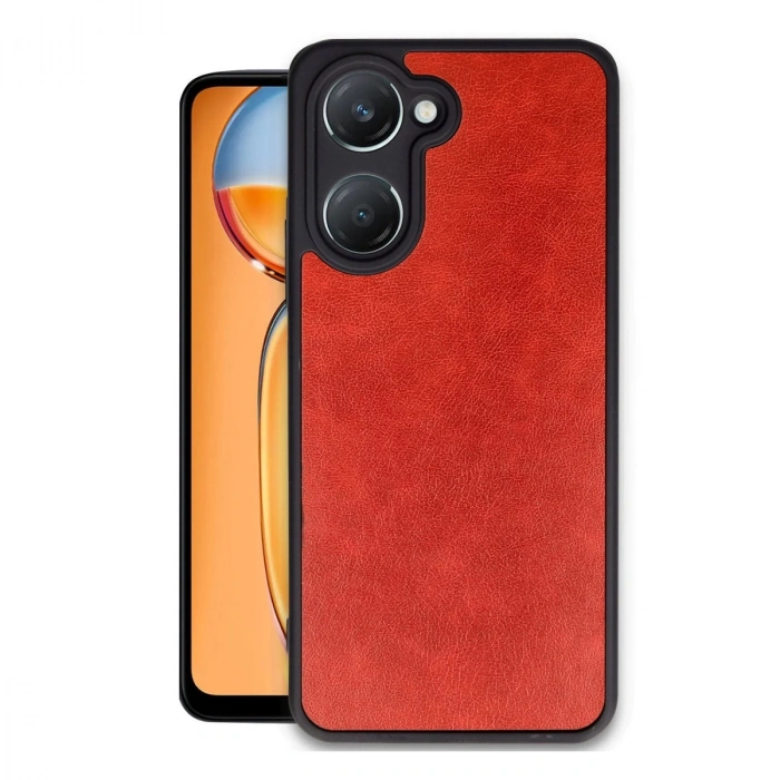 Vivo Y18 Kılıf Aras Deri Kapak - Kırmızı